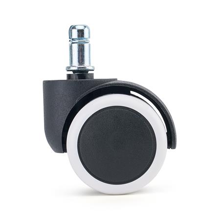 5 szt. Zestaw Kółek Miękkich z Hamulcem ROLL do Parkietów, 11 mm / 50 mm, Blokada Bezpieczeństwa, Białe