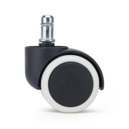 5 szt. Zestaw Kółek Miękkich VELO do Foteli i Krzeseł Biurowych 11 mm / 50 mm, Nie Rysują Parkietów, Białe