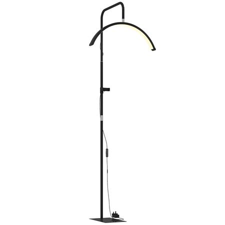 Lampa Biurowa CLARIT, Kształt Półksiężyca, Obrotowa Głowica, Regulacja Oświetlenia, Uchwyt na Telefon, Czarna