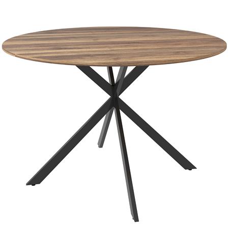 Stół do Spotkań VENUS Okrągły dla 4 Osób, Styl Industrialny, Średnica 120 cm, Melamina, kolor Ciemny Brąz