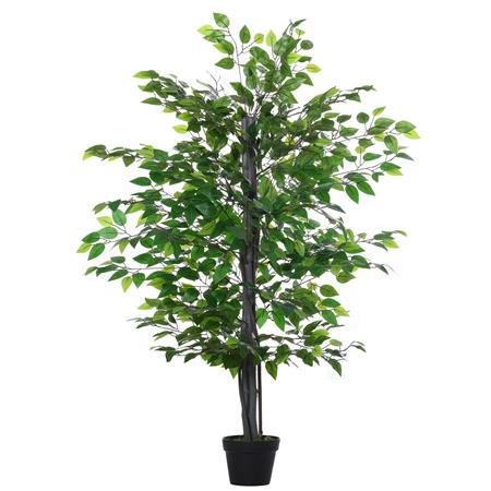 Roślina Biurowa BLOOM, Sztuczny Fikus w Donicy, 756 Realistycznych Liści, 145 cm, kolor Zielony