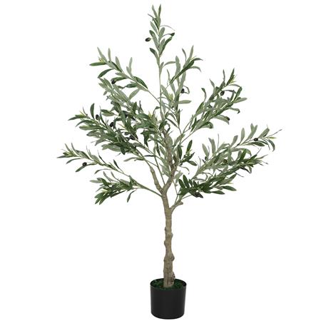 Roślina do Biura ECOA, Sztuczne Drzewko Oliwne, Śródziemnomorski Styl, 120 cm Wysokości, w Doniczce