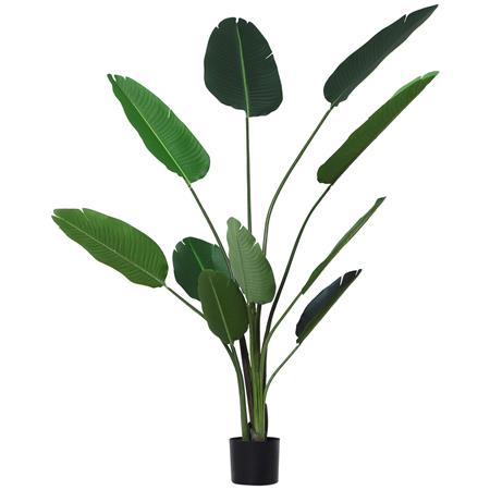 Roślina do Biura ETNA, Egzotyczna Imitacja Bananowca, 10 Dużych Liści, 180 cm Wysokości, Zielona