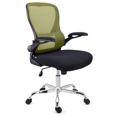 DEMO# Krzesło Biurowe CORFU, Składane Podłokietniki, Ergonomiczny Design, Oddychające, Zielone