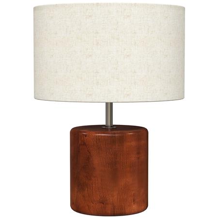 Lampa Biurowa CLARI, Eleganckie Wzornictwo, Dreniana Podstawa, Klosz z Tkaniny, kolor Kremowy