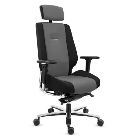 Fotel Ergonomiczny Dyspozytorski KRATOS, Do Pracy 24/7, Maksymalna Wygoda, Certyfikowany, Tkanina, Szary