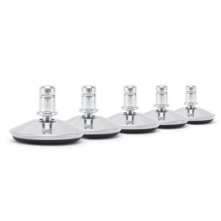 5 szt. Stopki do Krzesła Biurowego W GLIDE, Trzpień 11 mm, Antypoślizgowe, Metalowa Obudowa