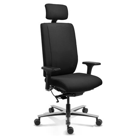 Fotel Ergonomiczny Dyspozytorski KRONOS, Wysoka Wydajność, Certyfikowany do Pracy 24/7, Tkanina, Czarny