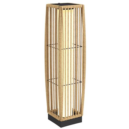 Lampa Solarna do Biura LUMIO, Do Domu i Ogrodu, Stalowa Konstrukcja, Sztuczny Rattan, kolor Jasnobrązowy