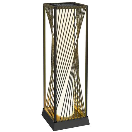 Lampa Solarna do Biura BRIO, Odporna na Warunki Atmosferyczne, Rattanowy Klosz, kolor Czarny