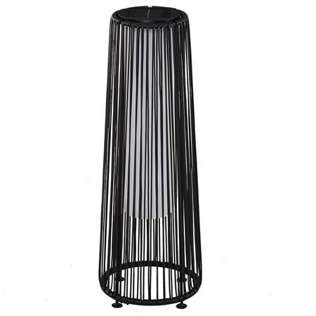 Lampa Solarna do Biura AURA, Odporna na Warunki Atmosferyczne, Rattanowy Klosz, kolor Czarny