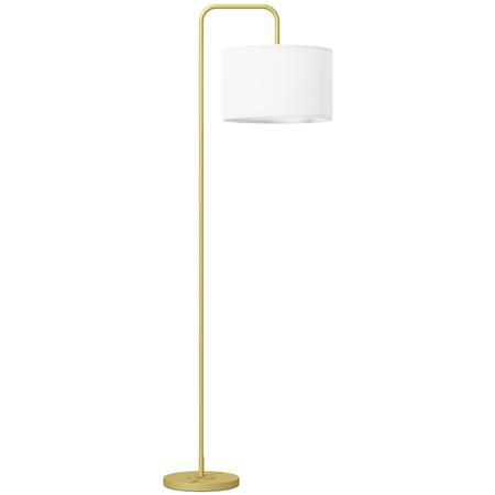 Lampa Stojąca do Biura PRISMA, Stalowy Stelaż, Klosz z Tkaniny, kolor Złoty