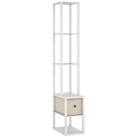 Lampa Biurowa NUBE, Stojąca Lampa z Półeczkami, Szuflada z Tkaniny, kolor Biały