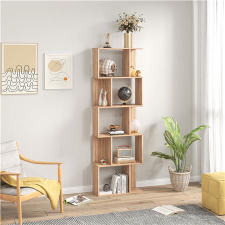Regał Biurowy AMIX, Nowoczesny Design, Wymiary 60x24x184,5 cm, kolor Dąb