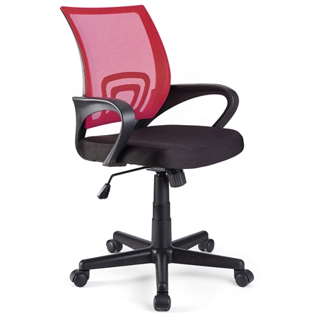 Krzesło Obrotowe SEUL, Estetyczny Design, Miękkie Siedzisko, Kolor Czerwony