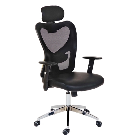 Krzesło Ergonomiczne ZELIA, 8 Godzin Pracy, Tapicerowane Podparcie Lędźwiowe, Metalowy Stelaż, Kolor Czarny