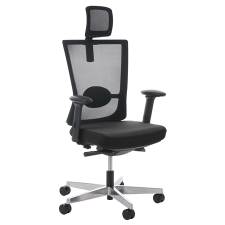 Krzesło Ergonomiczne NILO PRO, 100% Regulowane, Doskonała Jakość, 8 Godzin Pracy, Czarne