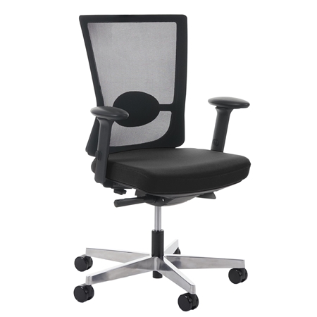 Krzesło Ergonomiczne NILO, 100% Regulowane, Doskonała Jakość, 8 Godzin Pracy, Czarne