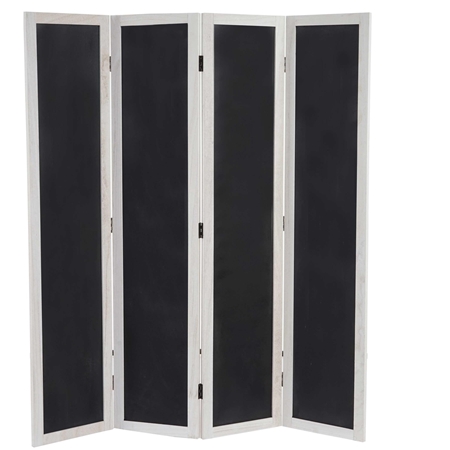 Parawan 4 Panele HILDE, 155x137x2cm, Drewno kolor Biały i Tablica