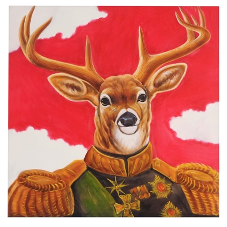 Obraz olejny GENERAŁ JELEŃ, ręcznie malowany, 100x100 cm