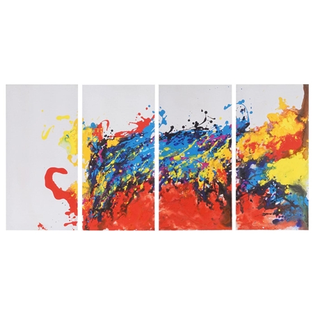 Obraz kwadryptyk olejny KOLOROWA FALA, ręcznie malowany, 60x120 cm