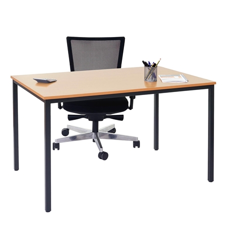 Biurko DEMI, wymiary 120x80x74,5 cm, Metalowy Stelaż i Blat kolor Buk