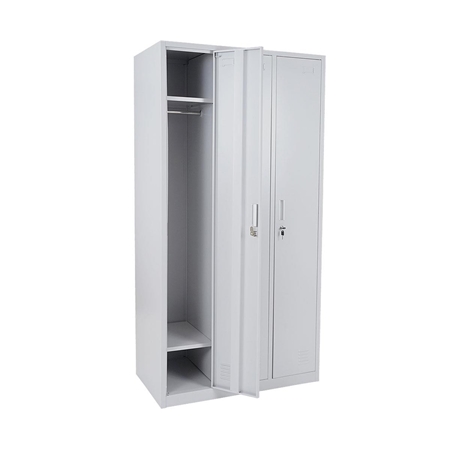 Szafka Metalowa Ubraniowa AGNES, 180x90x50 cm, 3 Drzwi z Zamkiem, Kolor Szary
