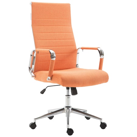 Krzesło Biurowe KOLMU TKANINA, Metalowa Podstawa, Eleganckie Pikowanie, Pomarańczowe