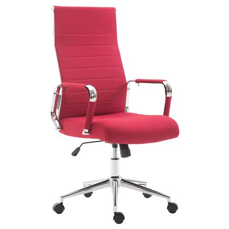Krzesło Biurowe KOLMU TKANINA, Metalowa Podstawa, Eleganckie Pikowanie, Czerwone