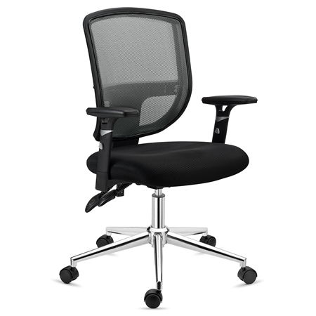 Krzesło Biurowe DINAMIC, 8h pracy, Regulowane Oparcie, Wygodne i Solidne, Szare