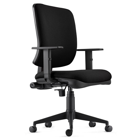Krzesło Ergonomiczne DIEGO, Tkanina kolor Czarny, z Grubą Tapicerką i Mechanizmem Synchronicznym