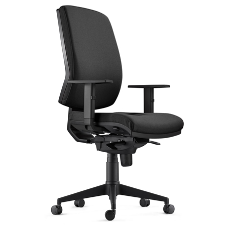 Fotel Ergonomiczny OLIVER, Czarna Tkanina, 8 Godzin Pracy, Gruba Tapicerka