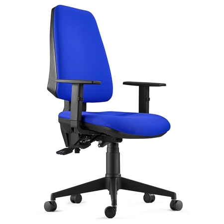 Krzesło Ergonomiczne INDIANA, z Tkaniny, kolor Niebieski, Regulowane Podłokietniki