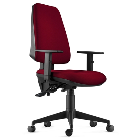 Krzesło Ergonomiczne INDIANA, z Tkaniny, kolor Bordowy, Regulowane Podłokietniki