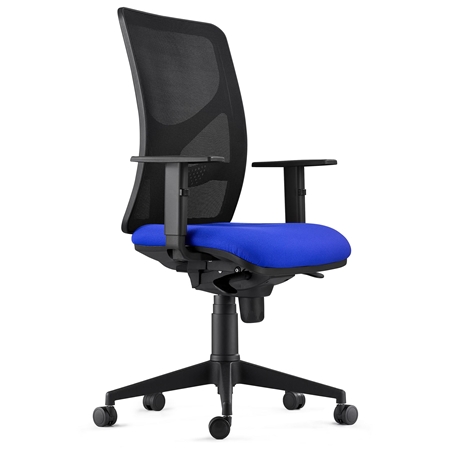 Krzesło Biurowe MILO, Regulowane Podłokietniki, Podparcie Lędźwiowe, z Tkaniny, kolor Niebieski