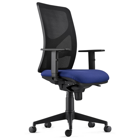 Krzesło Biurowe MILO, Regulowane Podłokietniki, Podparcie Lędźwiowe, z Tkaniny, kolor Granatowy