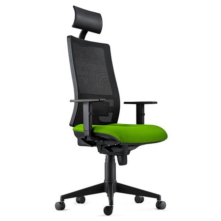 Krzesło Ergonomiczne MARSA, Zagłówek, Regulowane Podłokietniki i Podparcie Lędźwiowe, Zielone