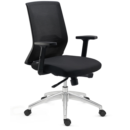 Krzesło Biurowe MIAMI PRO, Mechanizm Synchro, Metalowa Podstawa, Podparcie Lędźwiowe, Czarne