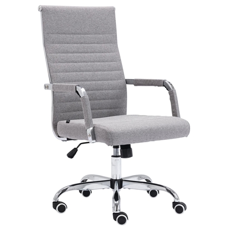 Krzesło Biurowe BERLIN TKANINA, Elegancki Design, Bardzo Wygodne, Jasne Szare