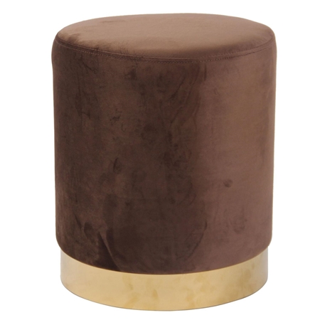 Taboret TIBET AKSAMIT, Elegancki Awangardowy Design, kolor Brązowy