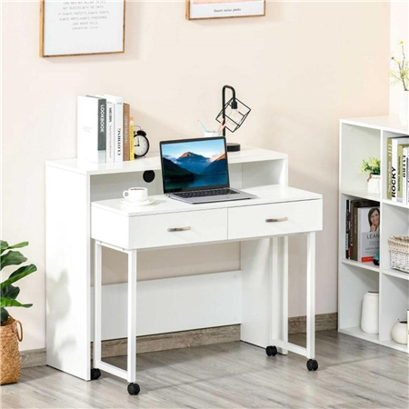 Zestaw 2 Biurka BIANCA, Wymiary 100x36x88 cm i 94x34x75 cm, kolor Biały